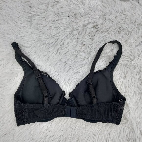 Victoria's Secret Floral Embroided Lace Underwire Bra Size 34C Women Black - Picture 2 of 7